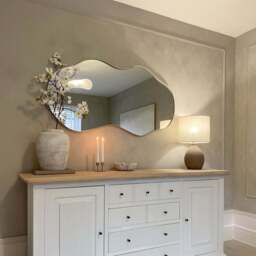 Ava - Ecru Pond Shaped Irregular Mirror 125cm x 65cm - thumbnail 3