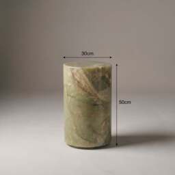 Atella - Green Onyx Round Premium Solid Marble Side Table - thumbnail 4