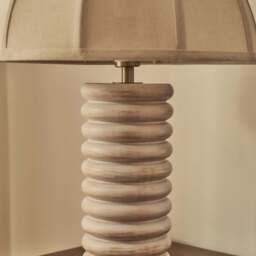 Odette - White Washed Wood Dome Shade Table Lamp - thumbnail 4
