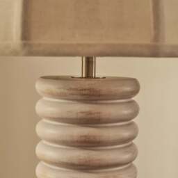 Odette - White Washed Wood Dome Shade Table Lamp - thumbnail 3