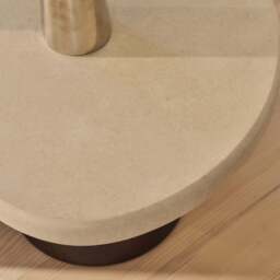 Aegean - Dark Burl Wood & Concrete Irregular Coffee Table 2 Legs - thumbnail 3