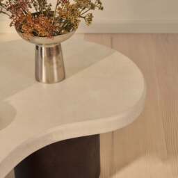 Aegean - Dark Burl Wood & Concrete Irregular Coffee Table 2 Legs - thumbnail 5