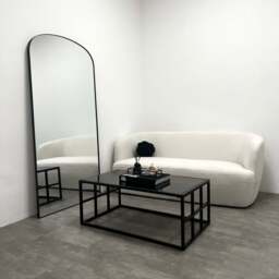 Brooklyn - Black Modern Large Rectangle Tinted Mirrored Coffee Table - thumbnail 6