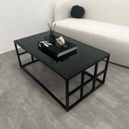Brooklyn - Black Modern Large Rectangle Tinted Mirrored Coffee Table - thumbnail 1