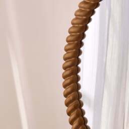 Cordelia - Warm Wood Rope Twist Round Wall Mirror 80cm x 80cm - thumbnail 2