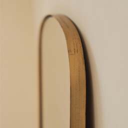 Bowness - Gold Contemporary Arched Metal Wall Mirror 90cm x 75cm - thumbnail 6