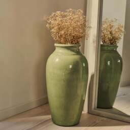 Cadira - Large Jade Green Gloss Ceramic Vase - thumbnail 2