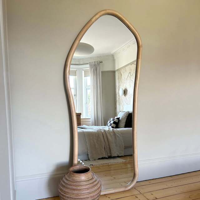 Aaliyah - Full Length Light Wood Irregular Mirror 180cm x 80cm - image 1