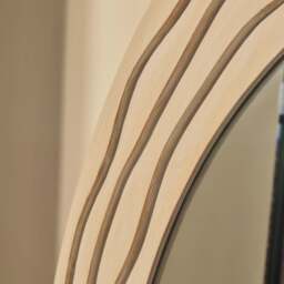 Lucelle - Extra Large Full Length White Washed Wood Arched Mirror 180cm x 120cm - thumbnail 2
