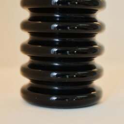 Varella - Black Marble Ribbed Decorative Vase 15cm - thumbnail 4
