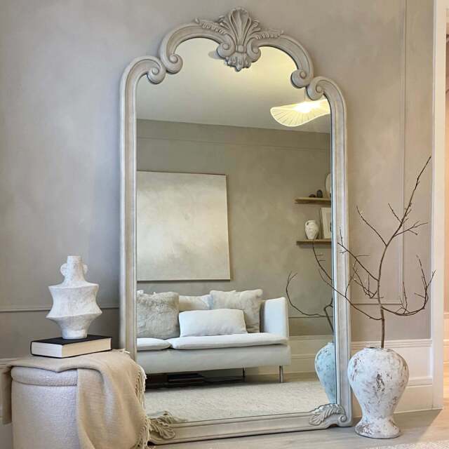 Pelazzo - Full Length Extra Large Concrete Ornate Mirror 185cm x 104cm - image 1