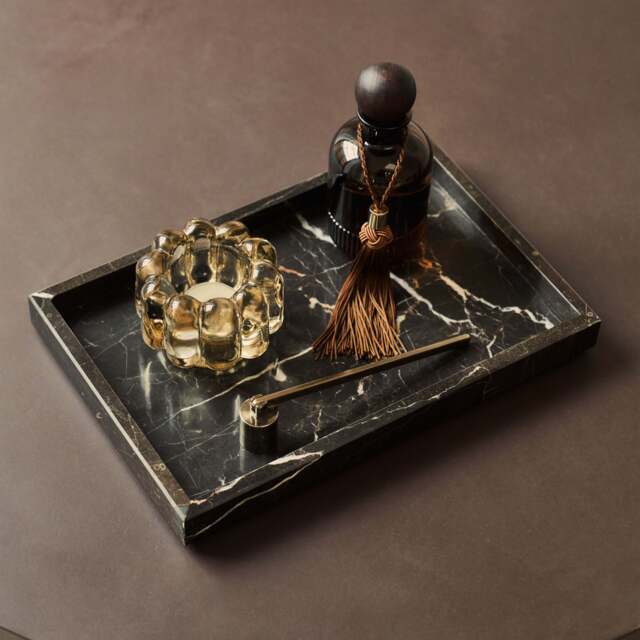 Travara - Dark Emperador Marble Large Rectangular Decorative Tray - image 1