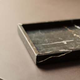 Travara - Dark Emperador Marble Large Rectangular Decorative Tray - thumbnail 3