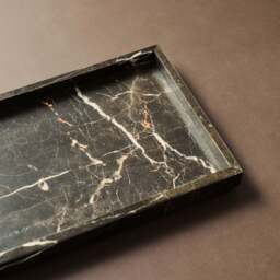 Travara - Dark Emperador Marble Large Rectangular Decorative Tray - thumbnail 5