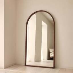 Arden - Dark Wood Full Length Arched Wooden Mirror 175cm x 95cm - thumbnail 2