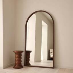 Arden - Dark Wood Full Length Arched Wooden Mirror 175cm x 95cm - thumbnail 4