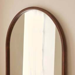 Arden - Dark Wood Full Length Arched Wooden Mirror 175cm x 95cm - thumbnail 3