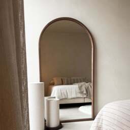 Arden - Dark Wood Full Length Arched Wooden Mirror 175cm x 95cm - thumbnail 1