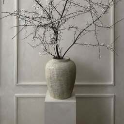 Portera - Large Beige Textured Terracotta Vase - thumbnail 1