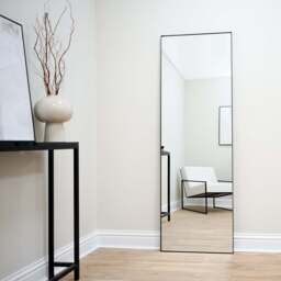 Theo - Full Length Black Rectangular Large Metal Mirror 179cm x 60cm - thumbnail 6