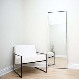 Theo - Full Length Black Rectangular Large Metal Mirror 179cm x 60cm - thumbnail 3