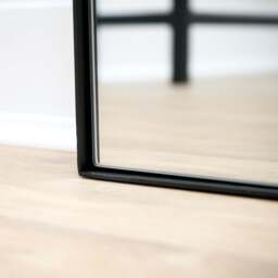 Theo - Full Length Black Rectangular Large Metal Mirror 179cm x 60cm - thumbnail 5