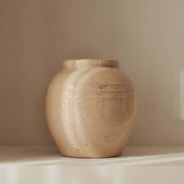 Cyra - Beige Gloss Ceramic Vase - image 1