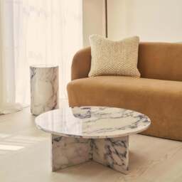 Ravello - Arabescato Round Premium Solid Marble Coffee Table - thumbnail 4