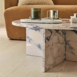 Ravello - Arabescato Round Premium Solid Marble Coffee Table - thumbnail 3