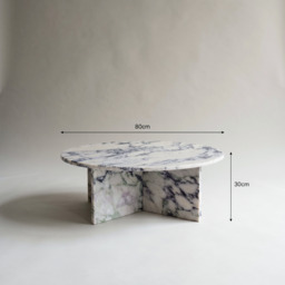 Ravello - Arabescato Round Premium Solid Marble Coffee Table - thumbnail 5