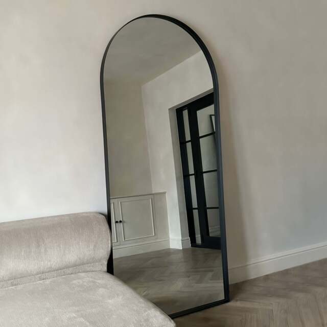 Arcus - Full Length Arched Black Extra Large Metal Mirror 200cm x 90cm - image 1