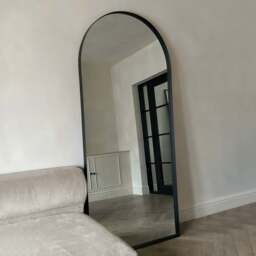 Arcus - Full Length Arched Black Extra Large Metal Mirror 200cm x 90cm - thumbnail 1