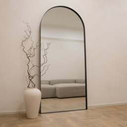Arcus - Full Length Arched Black Extra Large Metal Mirror 200cm x 90cm - thumbnail 5