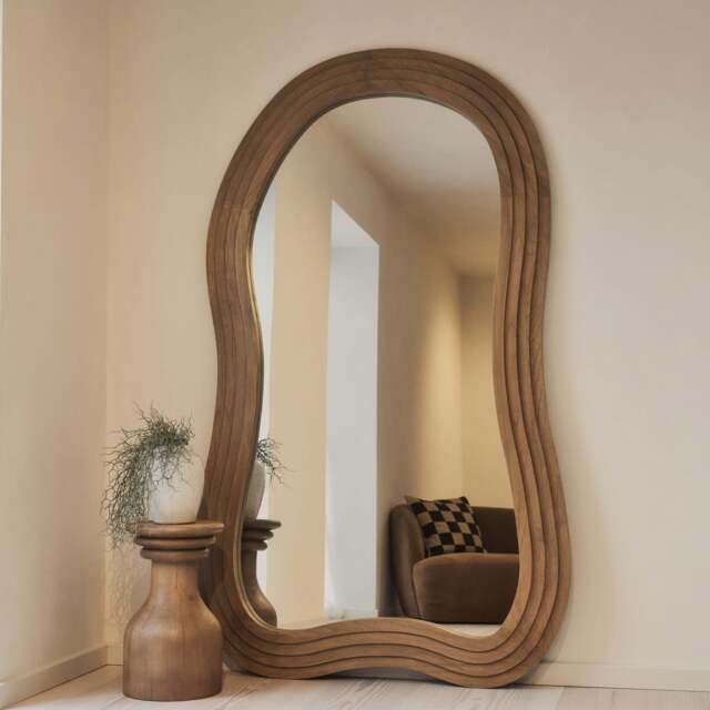 Luciana - Full Length Irregular Warm Wood Extra Large Mirror 200cm x 120cm - image 1