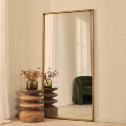 Corra - Gold Full Length Rectangular Rope Twist Mirror 180cm x 90cm - thumbnail 1