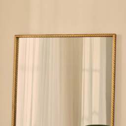 Corra - Gold Full Length Rectangular Rope Twist Mirror 180cm x 90cm - thumbnail 3