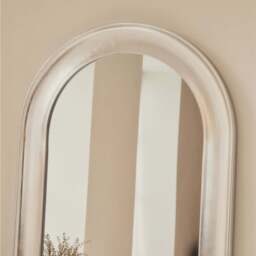 Porta - Full Length Arched Brushed Chrome Large Mirror 180cm x 90cm - thumbnail 2