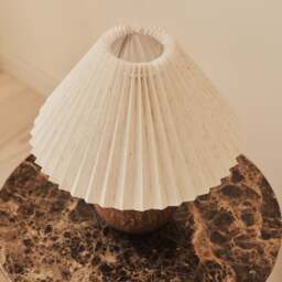 Corsica - Brown Ceramic Pleated Shade Table Lamp - thumbnail 4