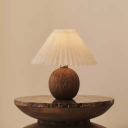 Corsica - Brown Ceramic Pleated Shade Table Lamp