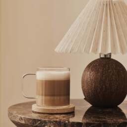 Corsica - Brown Ceramic Pleated Shade Table Lamp - thumbnail 6