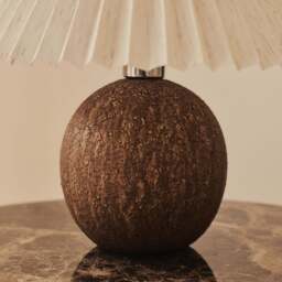 Corsica - Brown Ceramic Pleated Shade Table Lamp - thumbnail 5