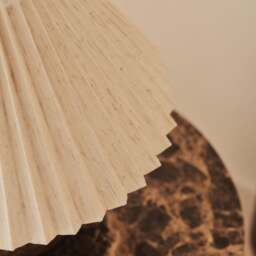 Corsica - Brown Ceramic Pleated Shade Table Lamp - thumbnail 3