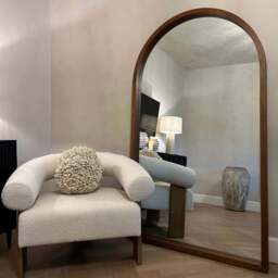 Tamara - Full Length Extra Large Arched Walnut Mirror 190cm x 110cm - thumbnail 1