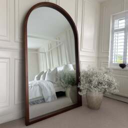 Tamara - Full Length Extra Large Arched Walnut Mirror 190cm x 110cm - thumbnail 2