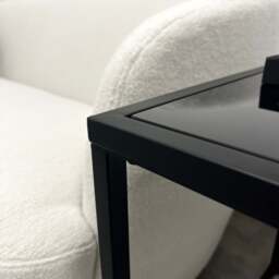 Brooklyn - Black Modern Rectangle Tinted Mirrored Side Table - thumbnail 2