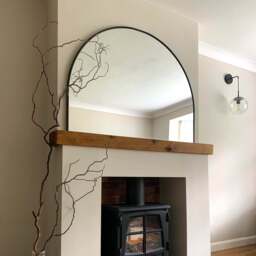 Liberty - Black Wide Arched Metal Overmantle Mirror 120cm x 90cm - thumbnail 3