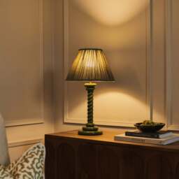 Cordelia - Olive Green Pleated Shade Table Lamp - thumbnail 2