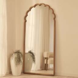Safi - Full Length Large Arched Warm Wood Mirror 190cm x 90cm - thumbnail 3