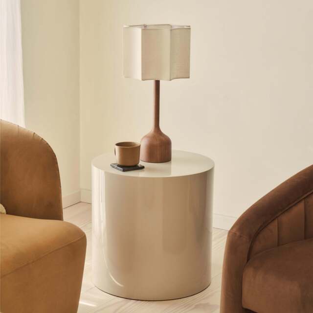 Rivington - High Gloss Ivory Round Side Table - image 1