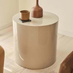 Rivington - High Gloss Ivory Round Side Table - thumbnail 4